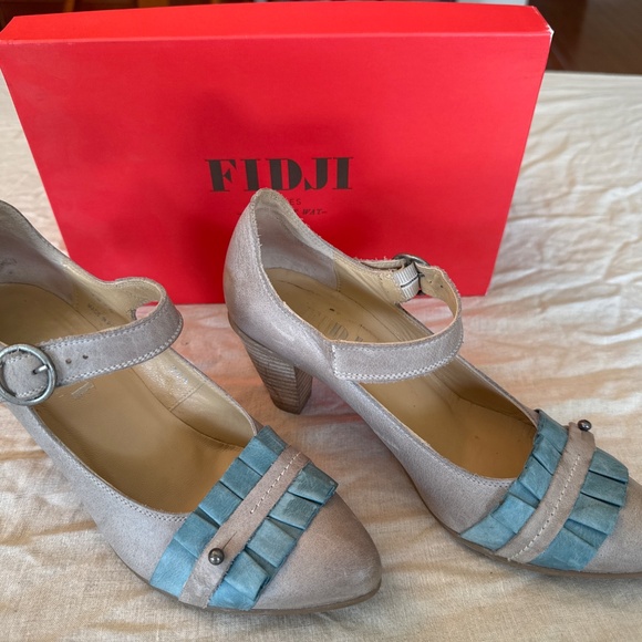 Blue/gray Fidji pumps - Picture 2 of 2